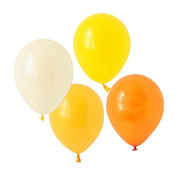 Kit Balões látex 11" Citrus - 4 cores (8 unidades)