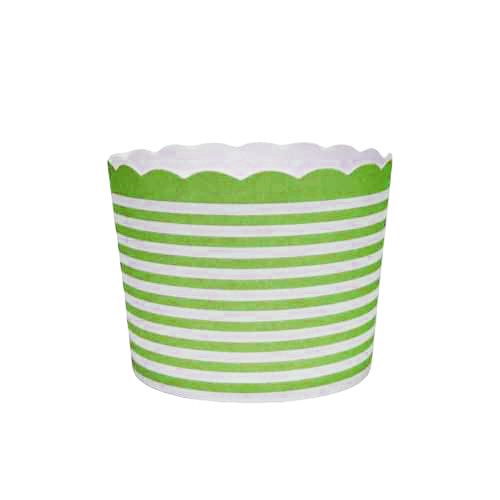 Formas de papel forneáveis para Cupcake - linhas Verde (20 unidades)