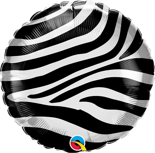 Balão metalizado 18" - Listras de Zebra (unidade - 46 cm)