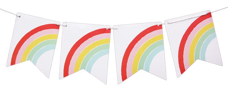 Bandeirola de papel - Arco-Íris (12 peças + cordão)