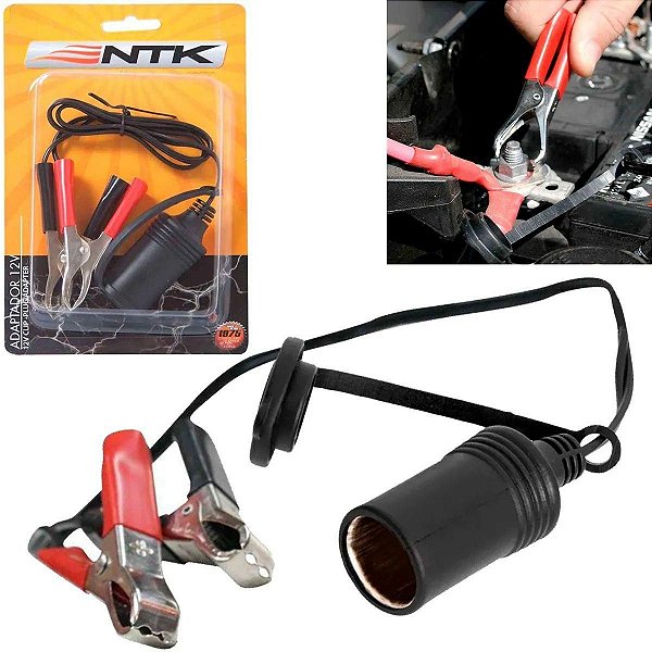 Adaptador 12v C/ Prendedores Aco Cromado Ntk