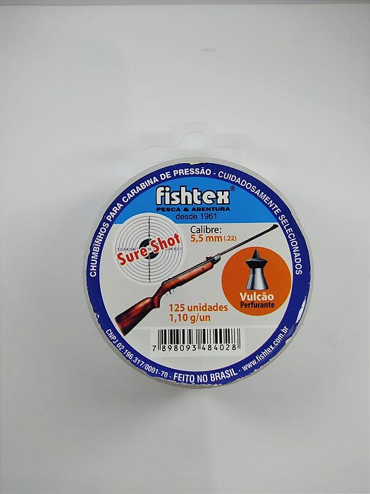 Chumbinho 5.5 Vulcao Perfurante C/125 Fishtex