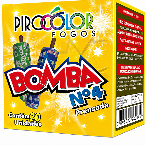 Bombinha N 4 Prensada C/ 20 Pirocolor Fogos