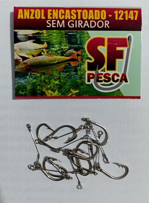 Pc Anzol 12147 08 Encastoado S/g C/10 Sf Pesca