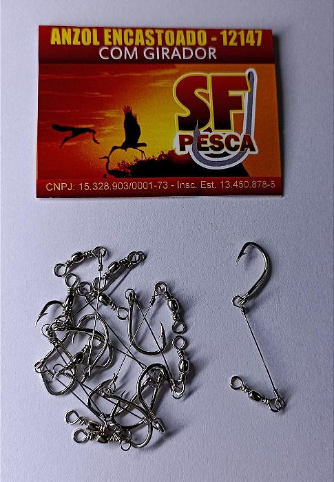Pc Anzol 12147 4/0 Encastoado C/g C/10 Sf Pesca