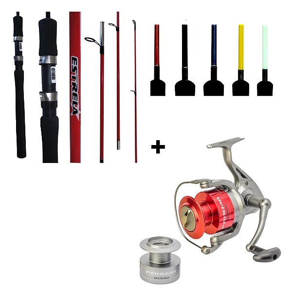 Kit Prisma 3000 Vara Estrela S601mh 1.83m 20-35lb