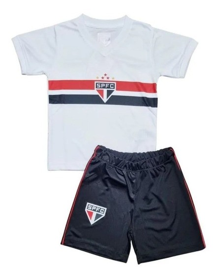 Kit Camisa/shorts Time Infantil Sao Paulo 01 Ginga