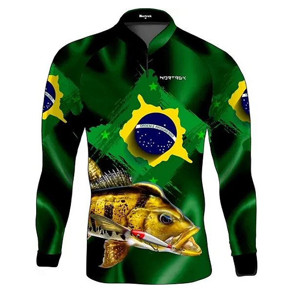 Camisa Infantil Uv 50 Tucunare Brasil 10 Nortrek