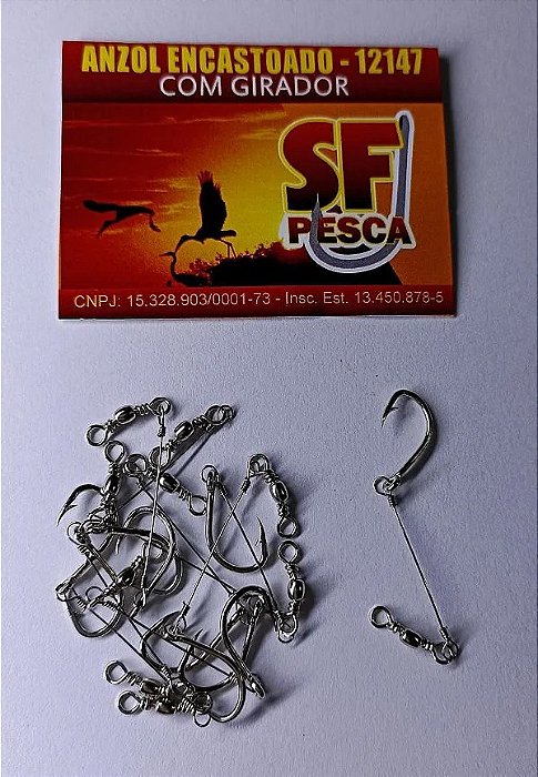 Pc Anzol 12147 9/0 Encastoado C/g C/5 Sf Pesca