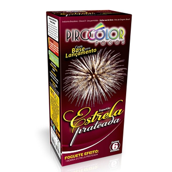 Foguete Estrela Prateada C/6 Pirocolor Fogos