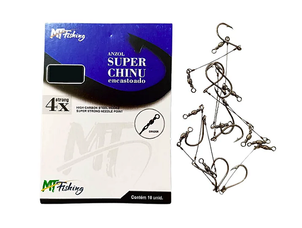 Pc Anzol Super Chinu 5 Encastoado C/g C/10 Mt Fish