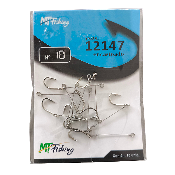 Pc Anzol 12147 10 Encastoado S/g C/10 Mt Fishing