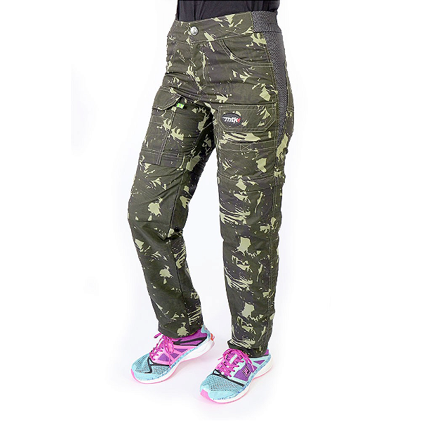Calca Bermuda Feminina Camuflada Verde 42 Mtk
