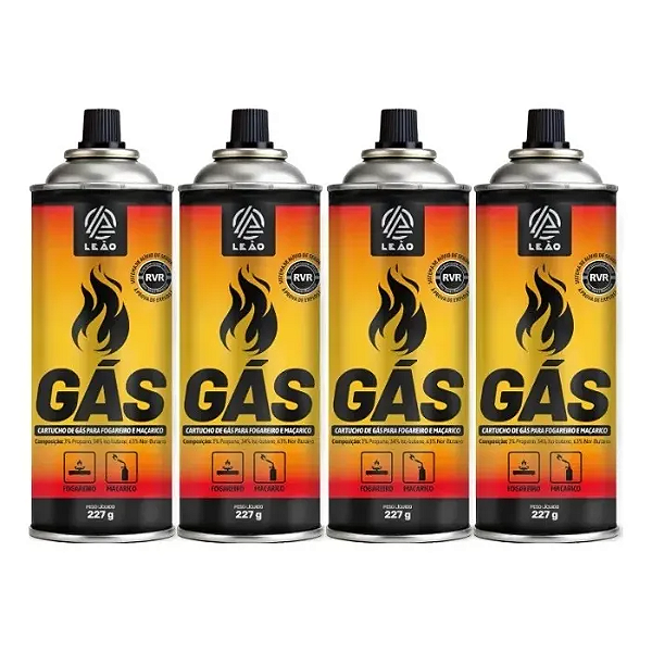 Caixa De Gas Cartucho Fogareiro 227g Leaogas C/4