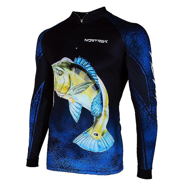 Camisa Feminina Uv 50 Tucunare Azul Ex Nortrek