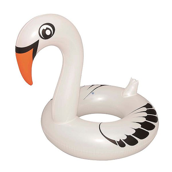 Boia Inflavel Cisne Perolado Branco C/ Abertura Mo