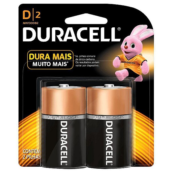 Pilha D Alcalina Grande C/2 Duracell