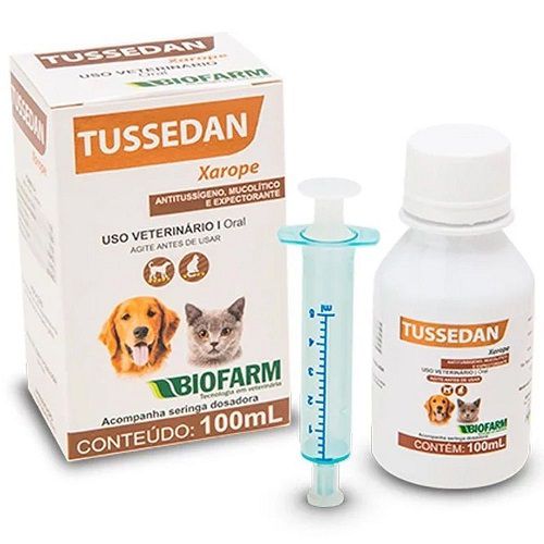 Tussedan Xarope e Expectorante Cães e Gatos 100ml Biofarm