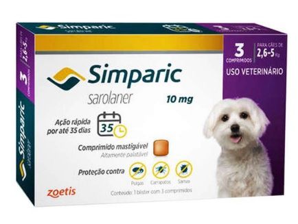 Simparic 10Mg 2,6 A 5 Kg 3 Comprimidos Zoetis