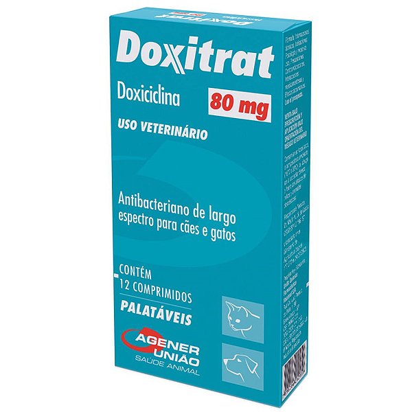 Doxitrat 80mg Antibiótico Amplo Espectro 12cpr Agener