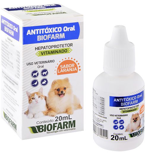 Antitóxico Hepatoprotetor Gotas Cães e Gatos 20ml Biofarm