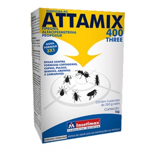 Attamix 400 Trhee Contra Cupim Percevejo Pulga Barata Piolho 1kg Insetimax