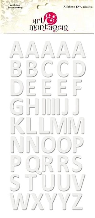 Adesivo Alfabeto em EVA Art e Montagem Branco EVA018-3