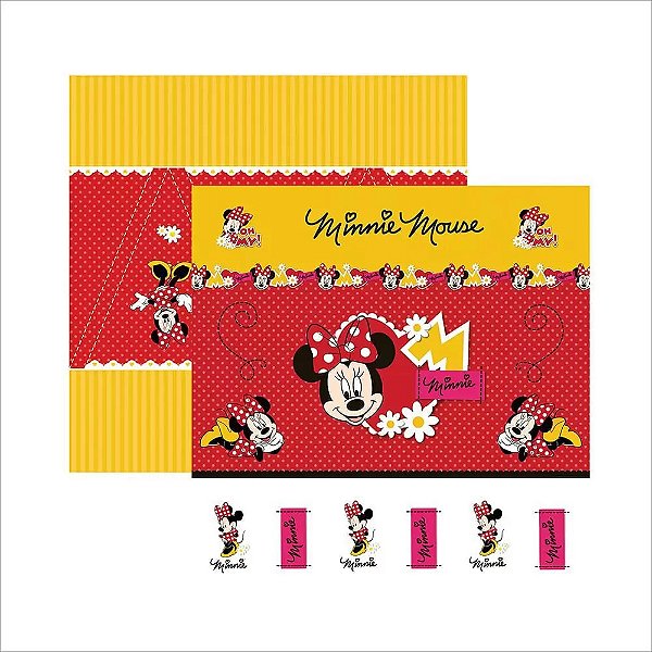 Folha Scrapbook Dupla Face Disney Toke e Crie Minnie Mouse 1 Cenário e Bandeirolas - 19296