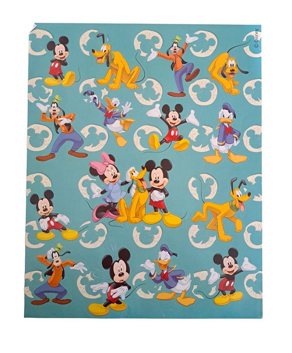 Adesivo Papel Disney Mickey Pluto Pateta Donald Grande 20x25cm Y463 FT