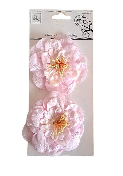 Flores de Papel Artesanal OK Scrapbook PF130342 Rosa