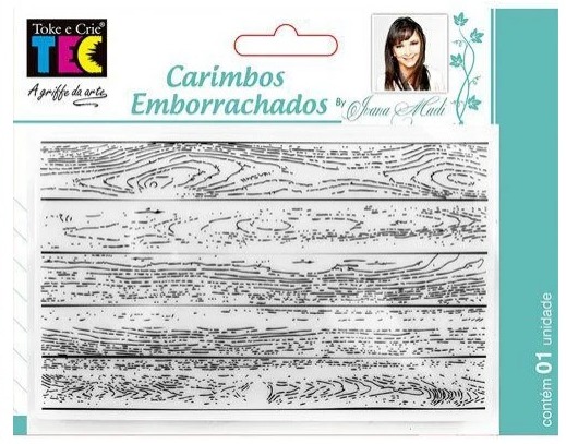Carimbo Emborrachado Madeira - 10cm x 15cm - Toke e Crie 20682