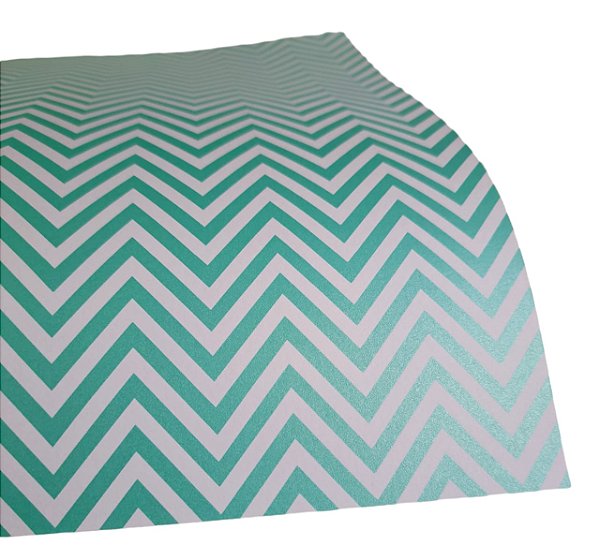 Folha Scrapbook Metalizada Chevron Tifany PDCH Metallik