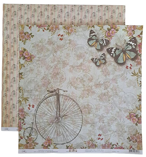 Folha Scrapbook Old Bike 7653 OK Scrapbook