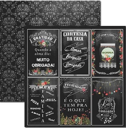Folha Scrapbook Chalkboard SC272 Arte Fácil
