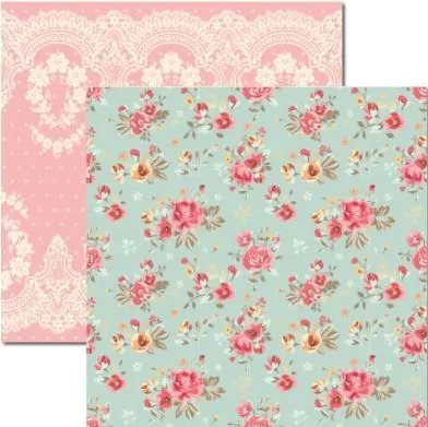 Folha Scrapbook Floral e Renda SC314 Arte Fácil