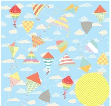 Folha Scrapbook Oficina do Papel Nas Nuvens Pipas 0199100
