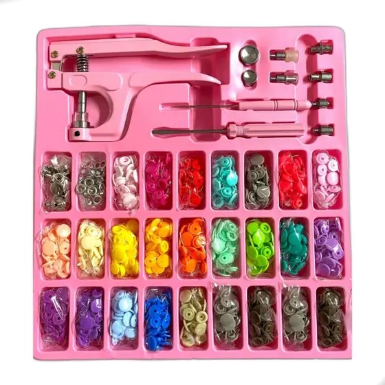 Kit Aplicador Botão Pressão Rosa 0104