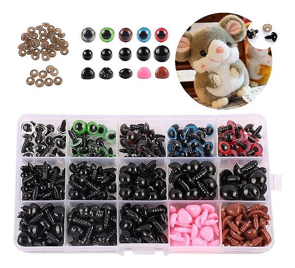 Kit Olhos e Focinhos 560 Peças para Amigurumi e Pelúcia Lanmax
