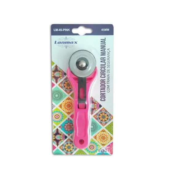 Cortador Circular 45mm Rosa Patchwork Lanmax