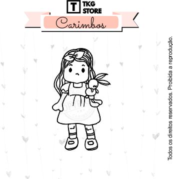 Carimbo Silicone Doll com coelho 2034