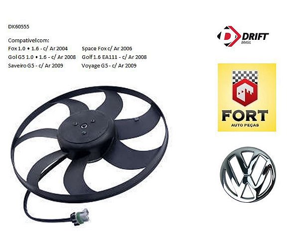 Eletroventilador  Vw Fox Voyage Gol G5 Golf Saveiro - DK60555