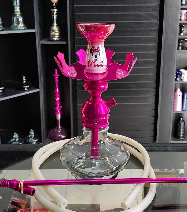 Narguile Triton Pink com Prato Coroa
