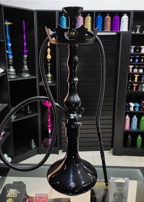 Narguile Love Hookah Preto com Prato Coroa