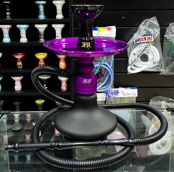 Narguile Malik Roxo com Preto - PROMOÇÃO