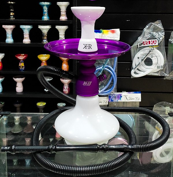 Narguile Malik Roxo com Branco