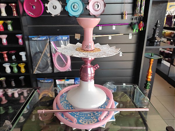 Narguile Triton Rose com prato Malik