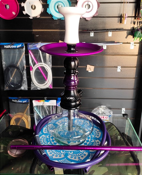 Narguile Vgod Peão Roxo com Preto