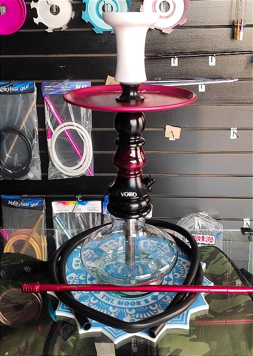 Narguile Vgod Peão Vermelho com Preto