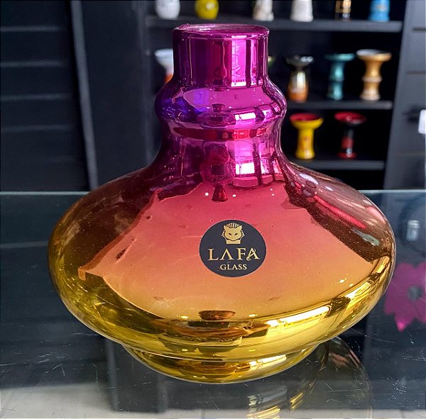 Vaso Lafa Cromado Dourado e rosa
