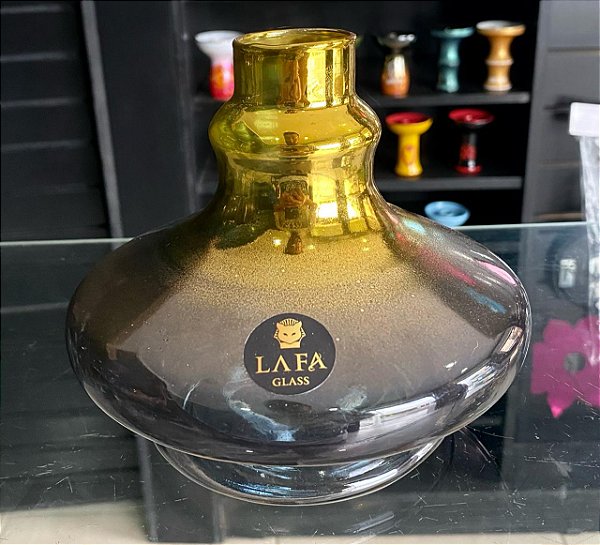 Vaso Lafa Cromado Preto e dourado